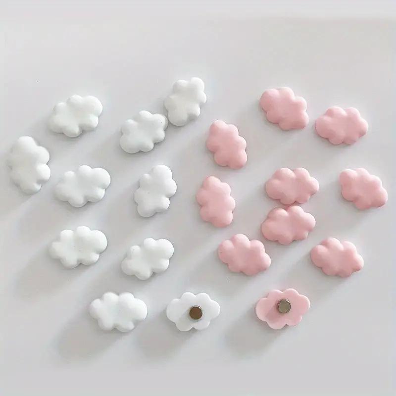 10pcs Cute Kawaii Cloud Shaped Fridge Magnets Painted Resin Home Office Decor DIY Mini Fridge Magnets Message Board Magnets