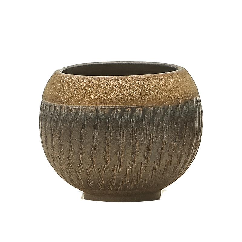 Retro Coarse Pottery Jumping Knife Craft Master Cup Teacup Tea Cup Single Cup Kung Fu Tea Set Household Teacup
