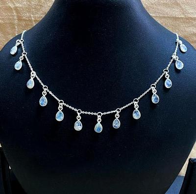 Moonstone Necklace, Natural Birthstone Jewelry, Silver Jewelry, 925 Sterling Silver, Handmade Necklace