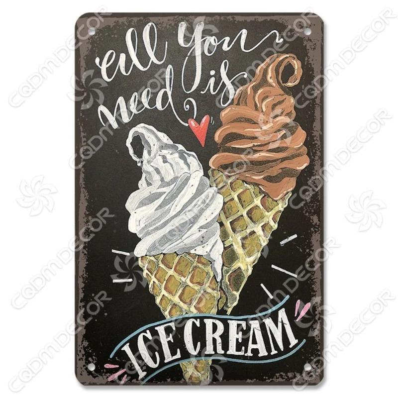 Eat Breakfast at Night Funny Sign, Kitchen Wall Decor Metal Plaque 20x30cm