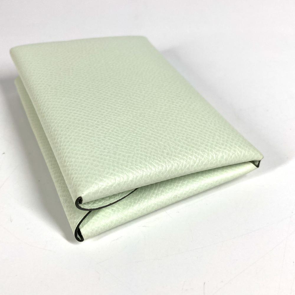 Hermes Bifold Slim Calvi Duo Card Case Coin Compartment  Wallet Coin Purse