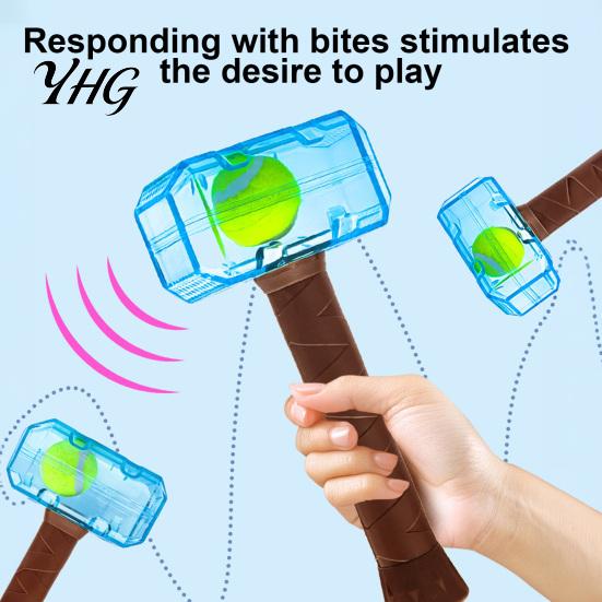 Fetch Games for Medium Dogs Interactive Squeaky Hammer Dog Toy with Built-in Tennis Ball And Large Dogs, Inside Sound Making Puppy Toys, Durable