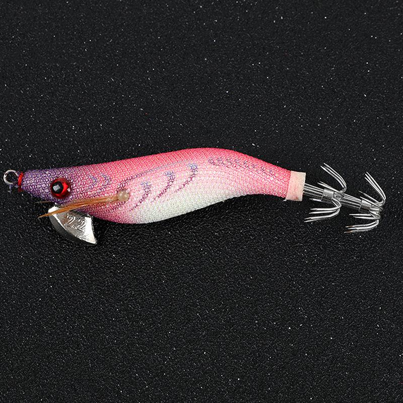 1/5Pcs Fishing Lures Wrapped Prawn Lure Octopus Shrimp Wood Baits Squid Jig Fishing Hooks For Saltwater Freshwater Fishing