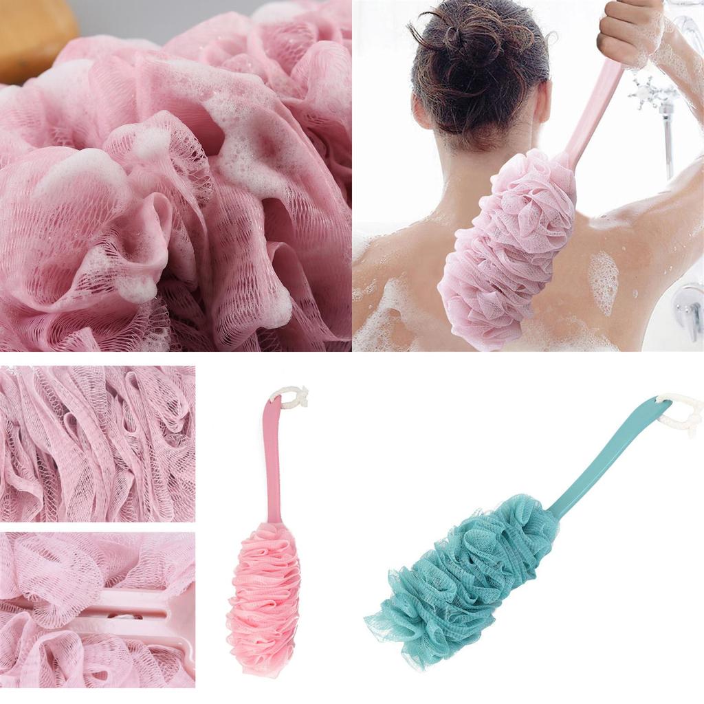 Premium Long Handle Bath Shower Brush With Durable Construction And Exfoliating Mesh Loofah