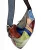 Damen Umhängetasche Bunte Rindsleder-Patchwork Schultertasche Messenger Bag Große Kapazität Lässige Damen Tasche Echte Leder Damen Tasche