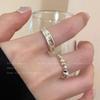 Pearl Smashed Silver Irregular Women's Ring - Niche, Light Luxury, High-End Design, Index Finger, Cold Style, Chubby Hand.
