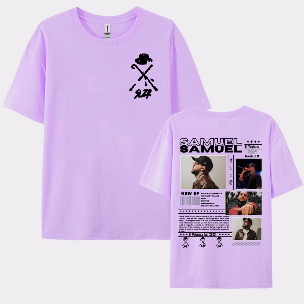 Rapper Samuel Slzr Tour 2025 Graphic T Shirts Men Women Harajuku Hip Hop Pop Music Tshirts Casual 100 Cotton Oversized T Shirt
