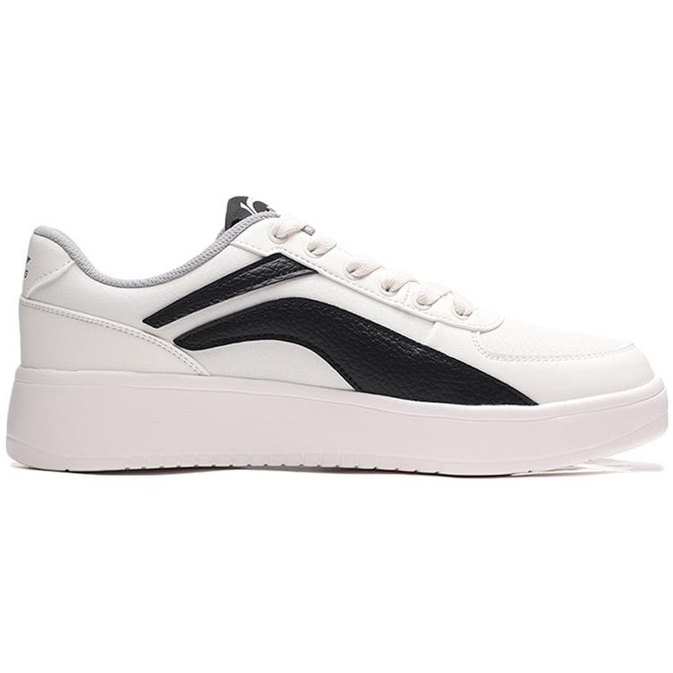 Li Ning Comfortable Slip Resistant Abrasion Resistant Low Top Skateboard Shoes Unisex White Black AGCP335-4