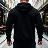 Felpa con cappuccio da uomo invernale foderata con zip, Felpa con cappuccio casual spessa, Giacca
