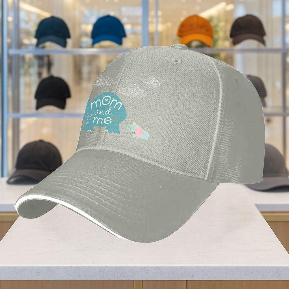 

Mom and Me Elephant Baseball Cap Unisex Polyester Adjustable Lightweight Hat for Adults Outdoor Casual One Size