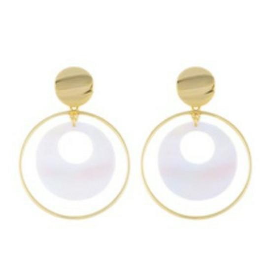 European & American Large Geometric Resin Hoop Earrings for Women: Irregular Design