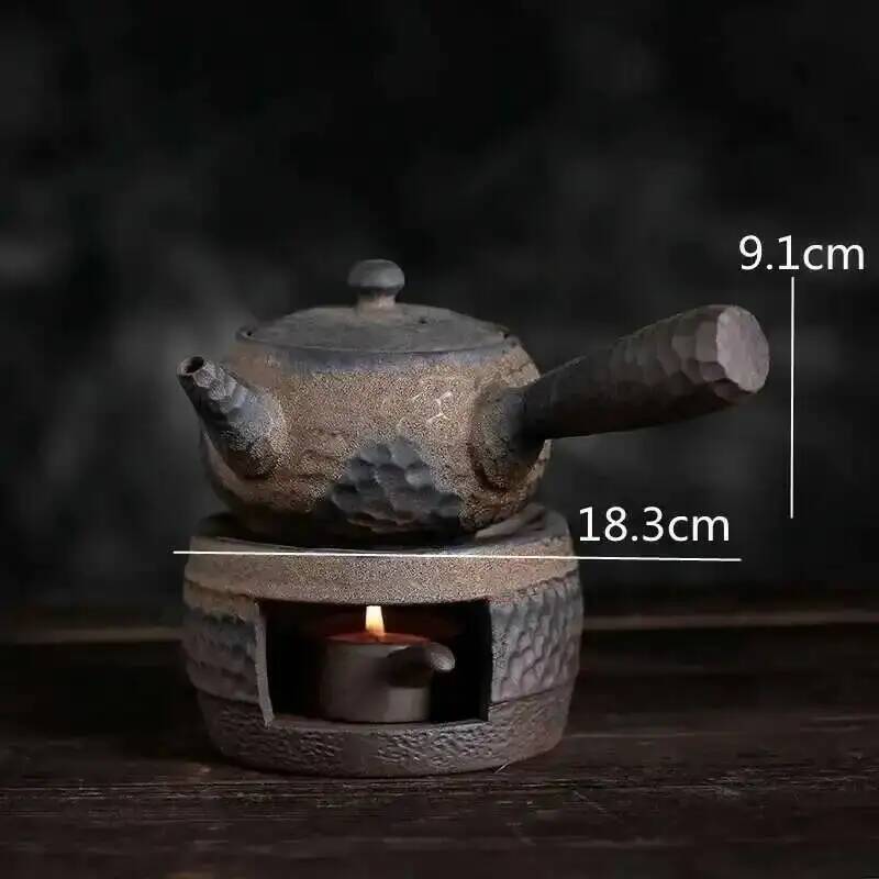 Stoneware Warm Tea Stove Ceramic Teapot Handle Pot Heating Furnace Kettle Tea Making Utensils Boiling Teapot Set Home Teaware