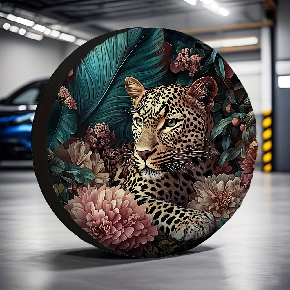 1pc, 2D Flat Printing Popular Tire Covers Leopard Versatile Durable Polyester,Without Electricity Party For Truck Tire Covers, 2
