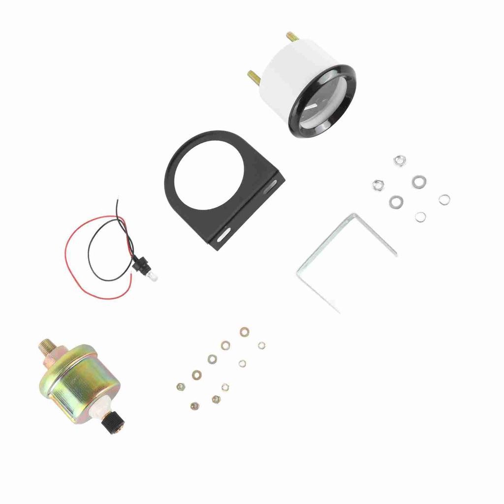 52mm Oil Pressure Gauge 0 100PSI Automobile Oil Pressure Gauge with Sensor for 12V Vehicle