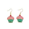 Creative Drip Oil Rhinestone Cake Earrings - Cute Sweet Alloy Pendants