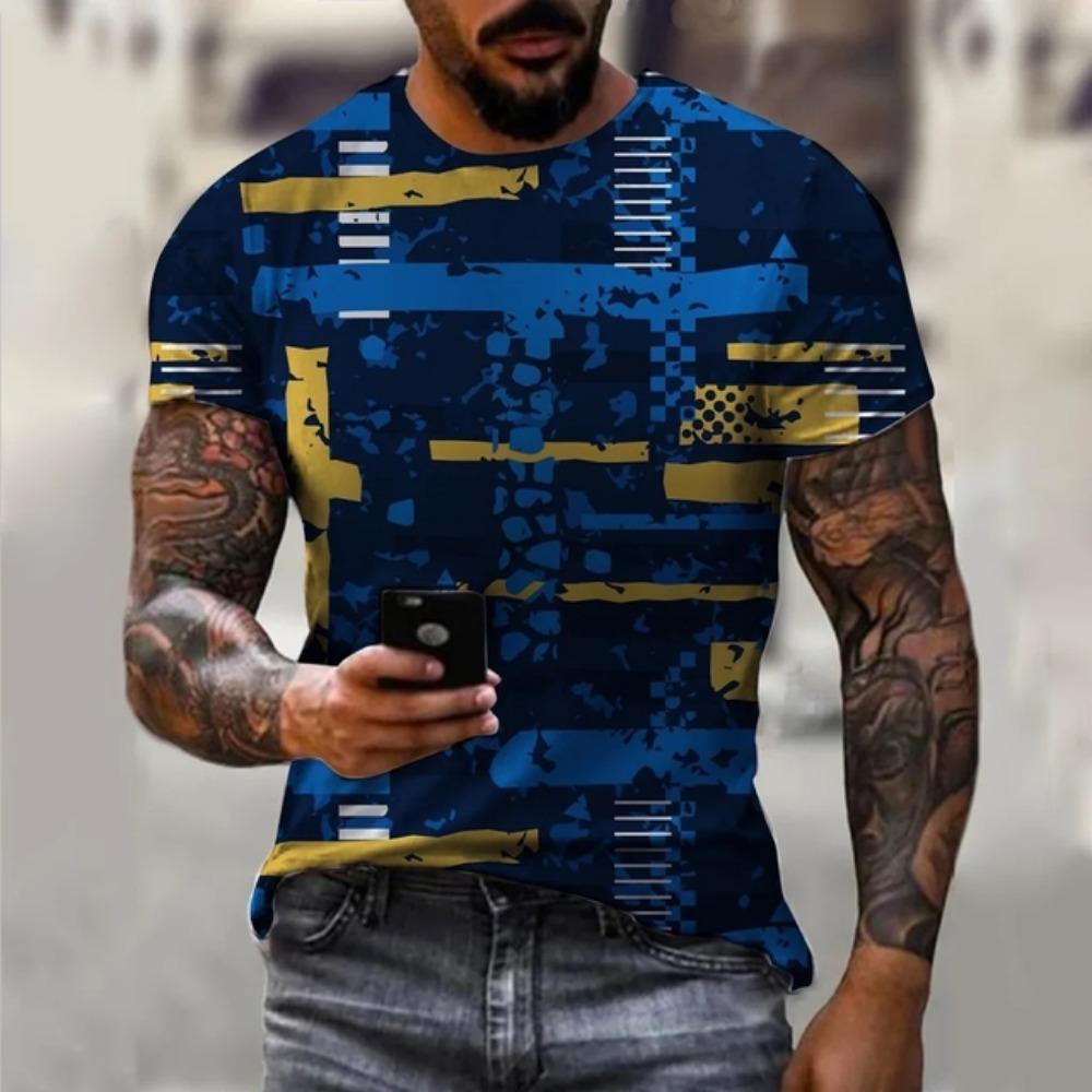 Summer Fashion New Men's Printed T-shirt O-Neck Pullover Large Short Sleeve Street Fashion Harajuku Luxury Top