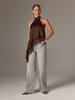 European & American Women's Summer Satin Halter Top with Lace Trim