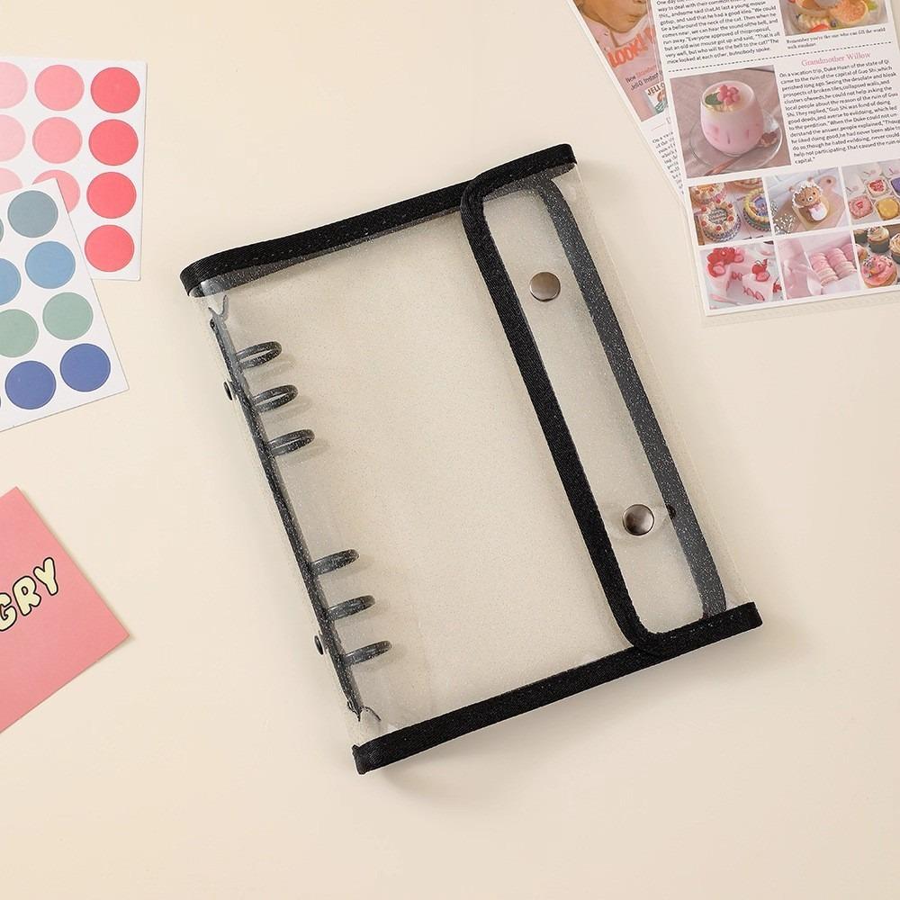Ins PP A5 Binder Cover Loose Leaf DIY Album Book Double-Buckle Small Card Booklet Kpop Organizer Holder