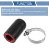 X AUTOHAUX 1 Set 40mm Length 16mm/0.63" ID Black Red Car Silicone Rubber Hose