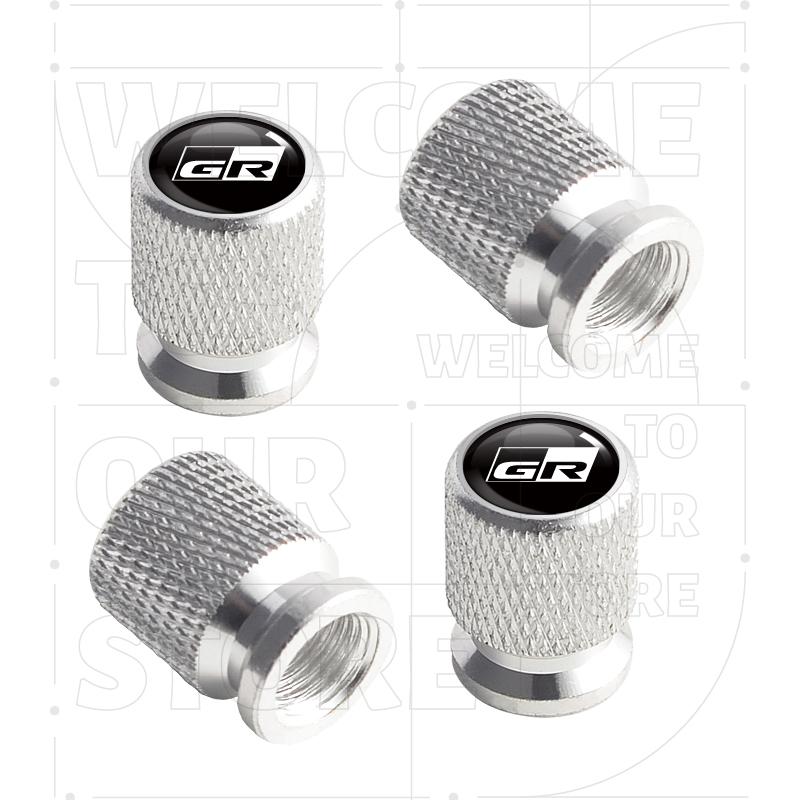 For Toyota GR Sport T Sport YARiS Hilux Camry LOGO 4pcs Car Wheel Tire Valve Aluminum Caps Tyre Stem Covers Airdust Waterproof