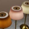 3 Color Lights Small Pleated Table Lamp Touch Control Stepless Dimmable Desk Ambient Light USB Rechargeable Fabric Shade