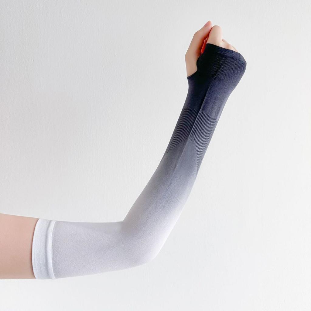 Unisex Summer UV Protection Arm Sleeves Gradient Color Ice Silk Cooling Sleeves