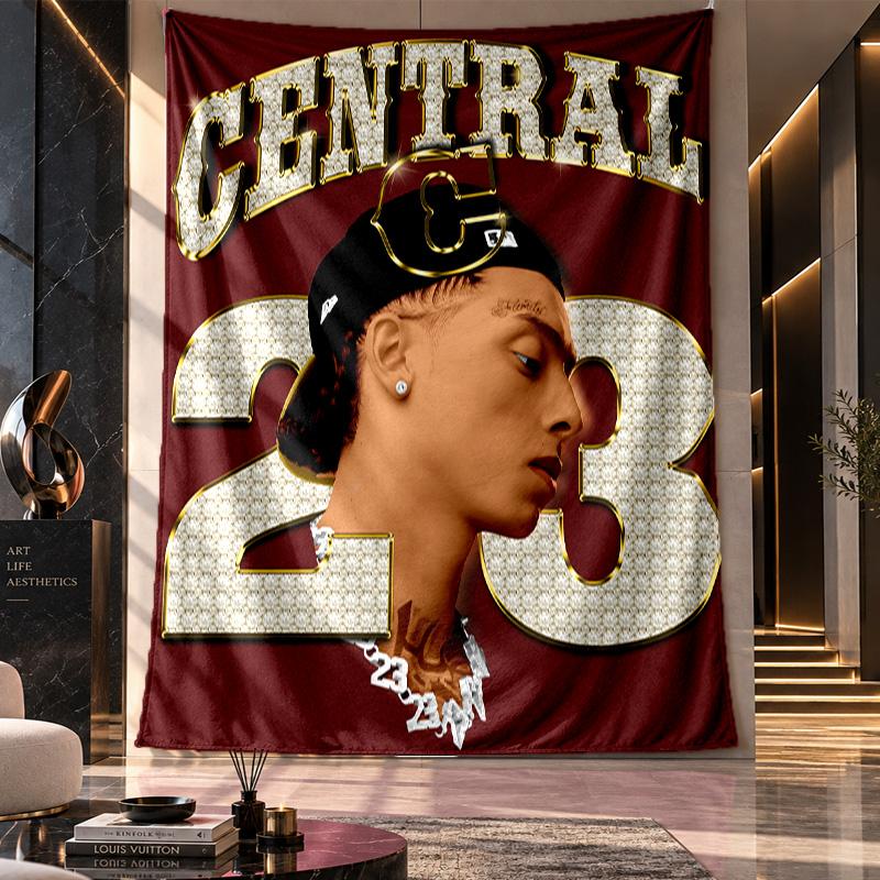 Wall Hanging Tapestry,Central Cee Printed Fabric Backdrop For Dorm Room Party Decoration