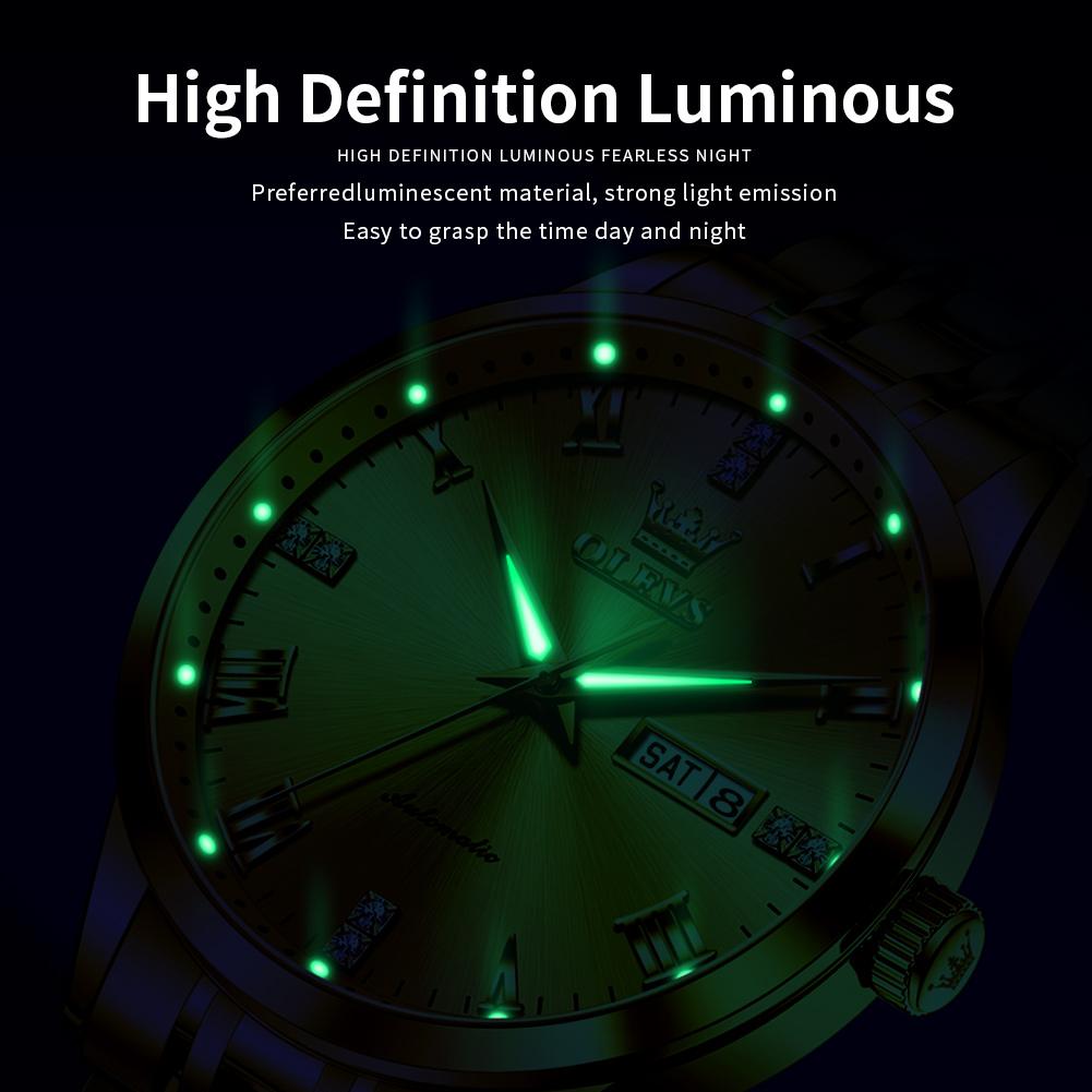 OLEVS Montres Homme Dorées Business Marque Supérieure Luxe Automatique Mécanique Pour Hommes Étanche Date Heure Montre de Sport Relogio