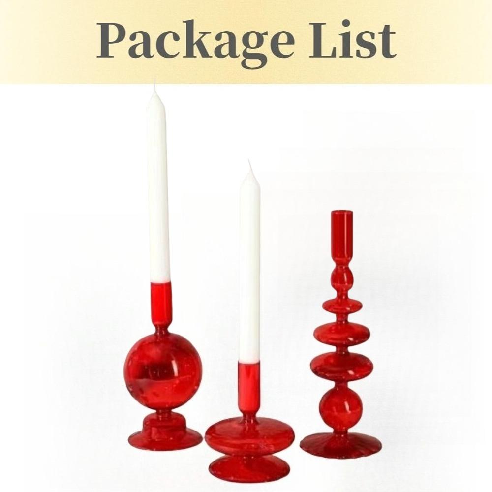 Creative Minimalist Glass Candle Holder Colorful Taper Candle Stand Dining Table Party  Wedding Birthday Home Decoration