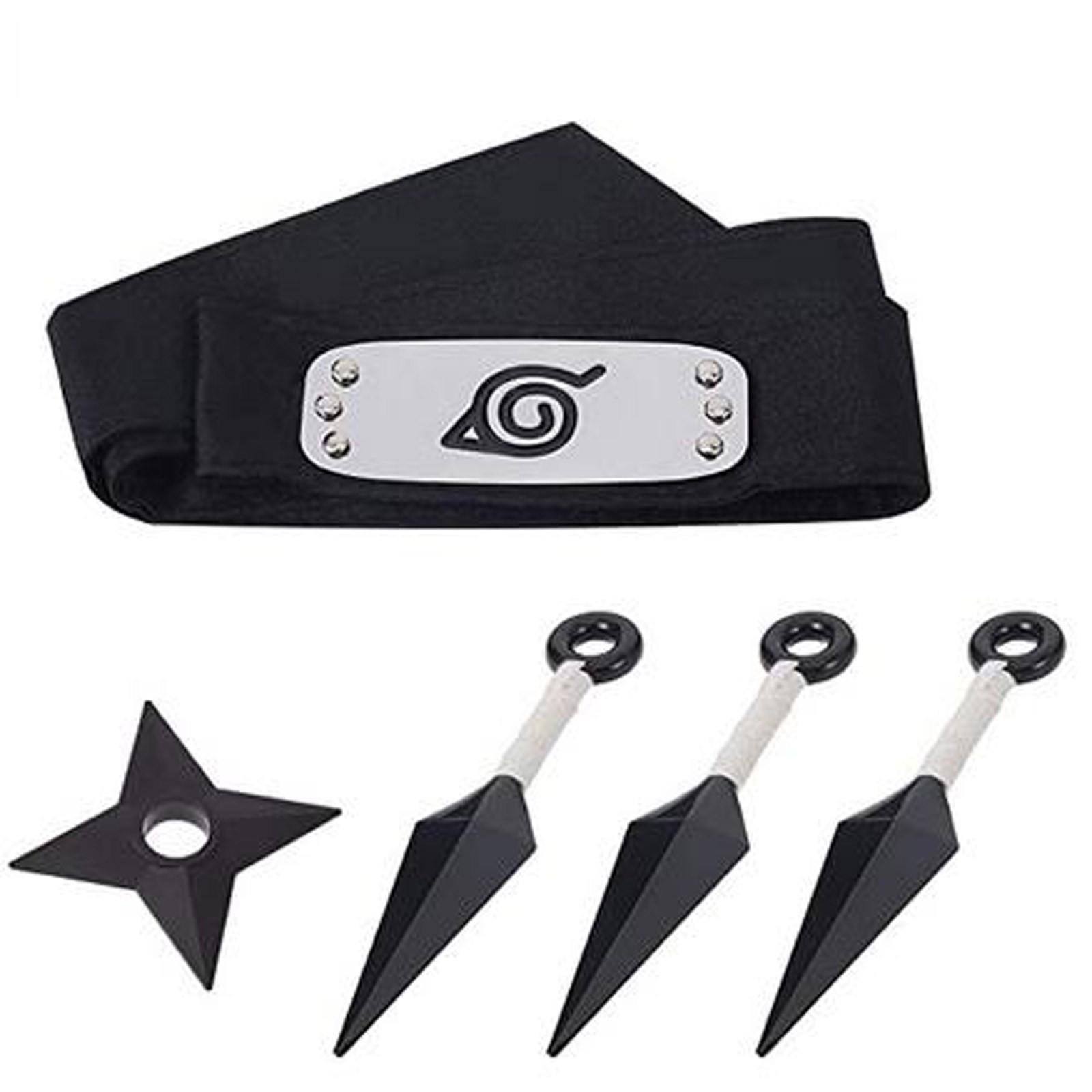 

Деревенская повязка на голову с аксессуарами кунай, пластиковая игрушка, аксессуары для косплея, черный One size чёрный