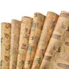 6 Pcs 50x70cm Per Roll Vintage Building Floral Craft Wrapping Paper Sheet Package for Holiday Gift Wrap Craft Paper Decor Gifts