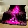 A Neon Silhouette of a Woman Dancing On a Pole with a Pink Glow. for All Seasons Blanket Lunch Break Throw Gift