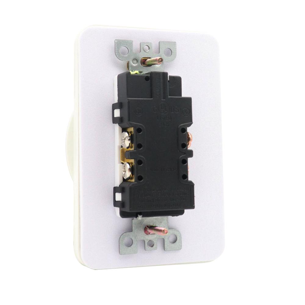 125V 15A White US Plug Socket For Trailers, Campers, RVs, Grades UL94-V2