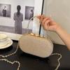 Elegant Sequined Glitter Evening Bag Bow Sparkling Shiny Clutch Bag Metal Chain Crossbody Bag Dinner
