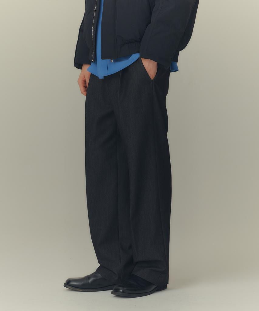 MINDBRIDGE [Couture] Denim-Like Wide One-Pleat Pants