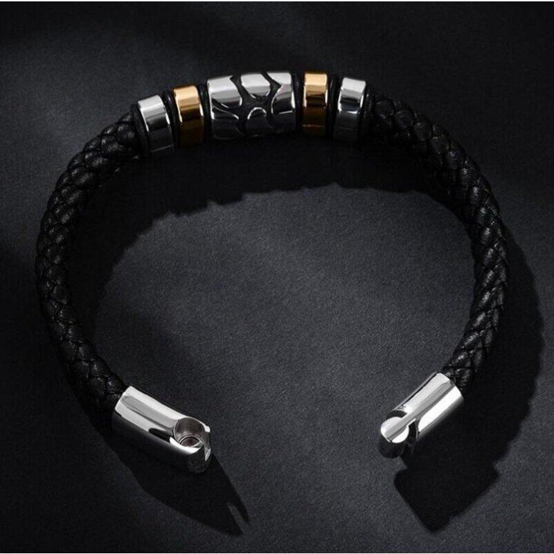 New Fashion Men's Punk Hot-selling Bracelet Leather Braided Bangle