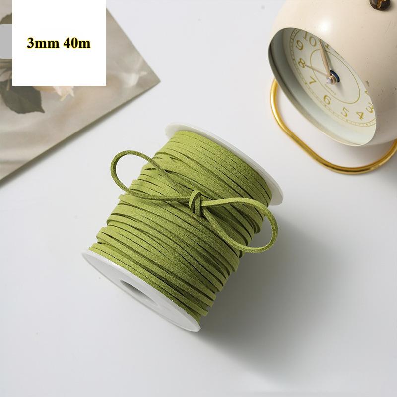 3mm 40m Leather Rope Floral Bouquet Wrap Ribbon for DIY Gift Packaging and Handmade Crafts Apparel Sewing Supplies