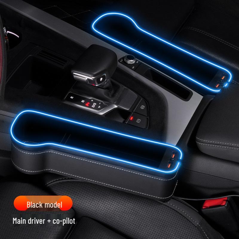 Multifunktionaler Autositz-Lücken-Organizer mit USB-Ladefunktion und Umgebungslicht