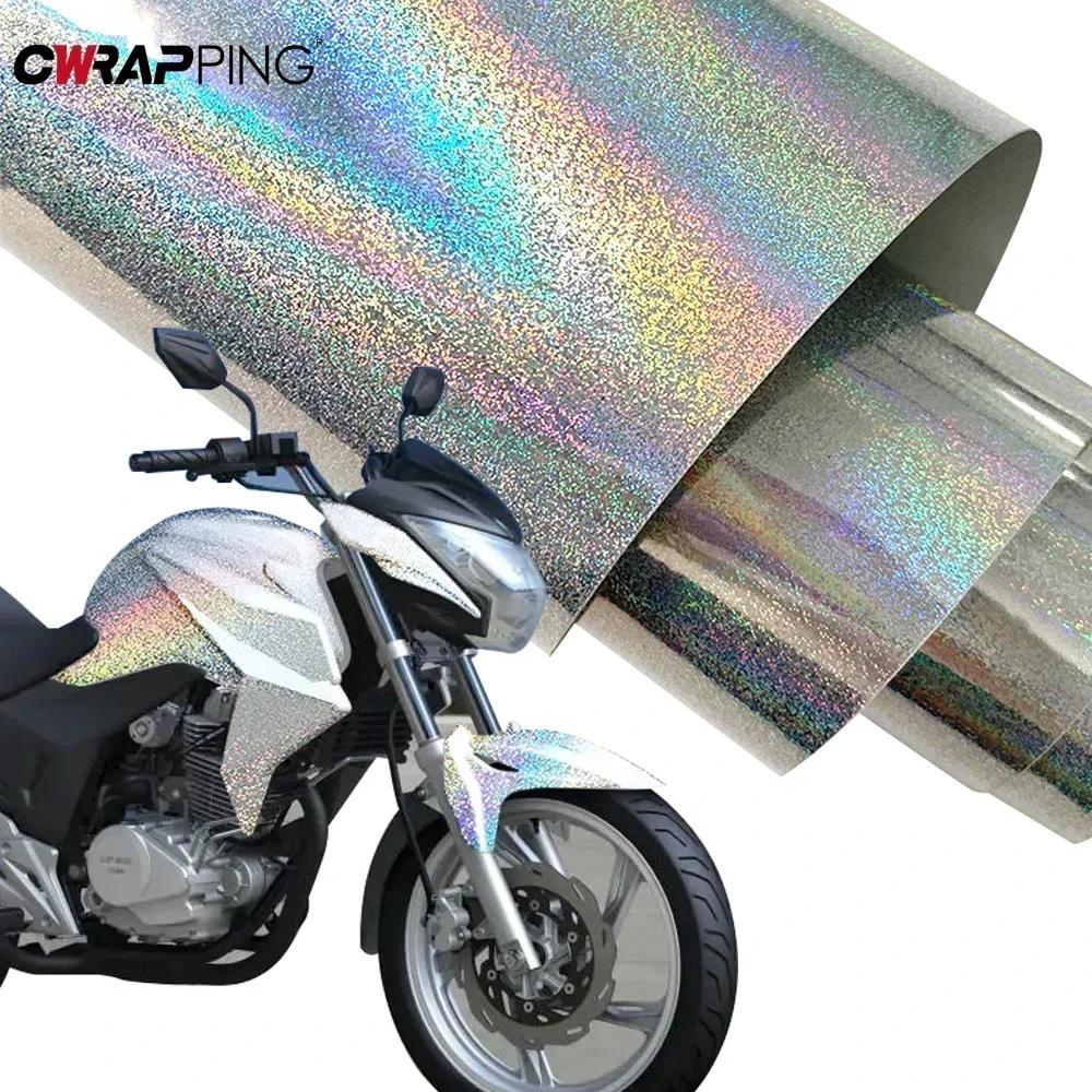 Silver Laser Vinyl Wrap Car Creative Color Change Film Waterproof Protective Sticker Decoration Modification Auto Accessories