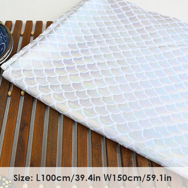 1/2/3M Laser Fish Scale Bronzing Fabric Spandex 4 Ways Stretch Fabric For Diy Sewing Dancer Swimwear Stage Performance Clothes