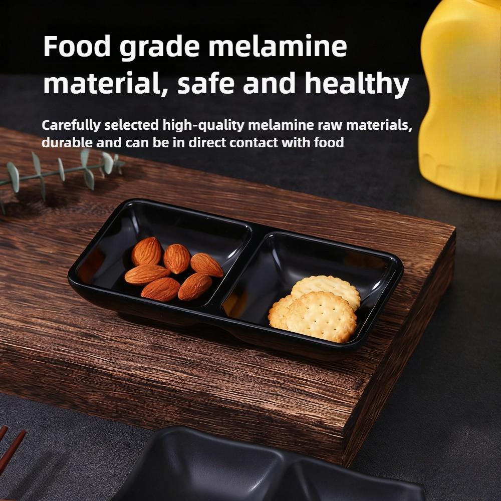 Flavor Dish Reusable French Fries Dipping Plate Multi Grid Flavor Dish Separated Hot Pot Seasoning Tray for Restaurant Kitchen