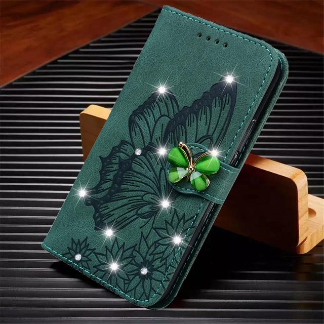 Glitter Flip Leather Wallet Phone Case For Xiaomi Redmi Note 10 /10s Note9 Pro 8t 9t 8 8a 9 9a Mi 11 10t Poco X3 Nfc Bling Cover