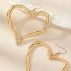 Exaggerated Metal Big Love Heart Pendant Earrings Necklace for Women Gothic Black Rope Knotted Bowknot Adjustable Chain Jewelry