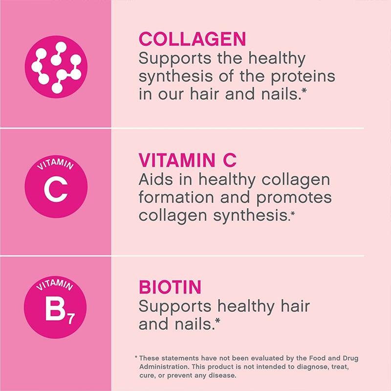Collagen Tablets Containing Vitamin C and Biotin Support Healthy Skin  Hair and Nails