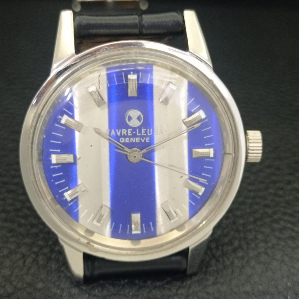 HAND-WINDING VINTAGE FAVRE LEUBA 253 SWISS MENS ORIGINAL DIAL WATCH a703832-1