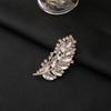 Exquisite Vintage Rhinestone Leaf Brooch for Coats & Suits