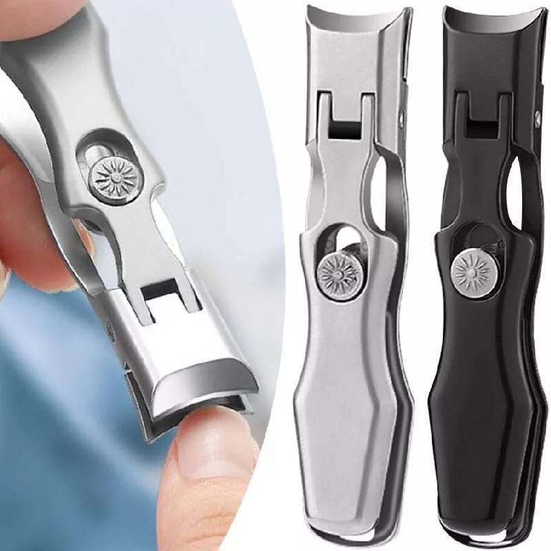 Hochwertiges Edelstahl-Nagelknipser-Set Mit Spritzschutz Für Dicke Nägel Im Stilvollen Metallkoffer