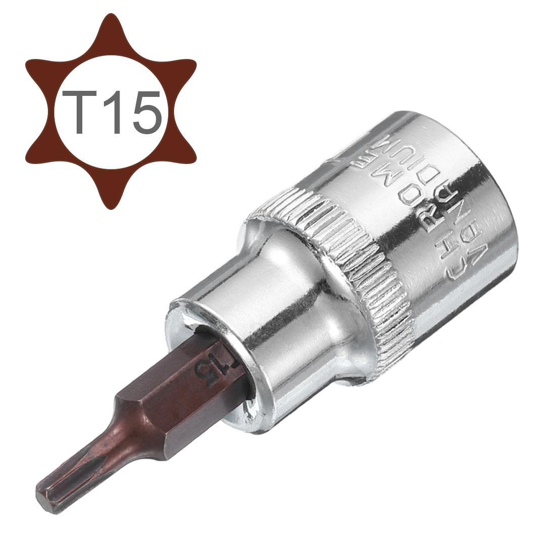 

2pcs 3/8 Drive T35 T25 T15 T10 H7 Hex Torx Bit Socket S2 Steel CR-V Spanner Ratchet Socket Wrench 2 Length Hand Tools