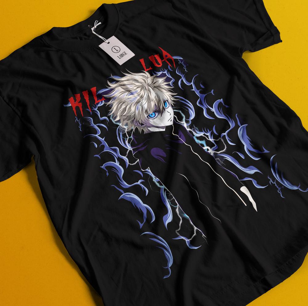 

Killua Tshirt Hisoka Shirt Hunter X Hunter Manga Strip HXH Tee Anime Gon T-Shirt 4XL