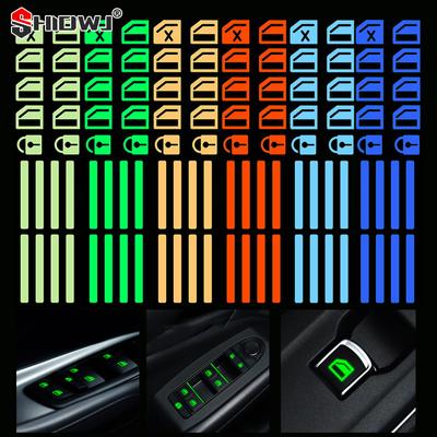 Car Window Lifter Luminous Switch Button Stickers Door Window Lift Night Safety Switch Decoration Fluorescent